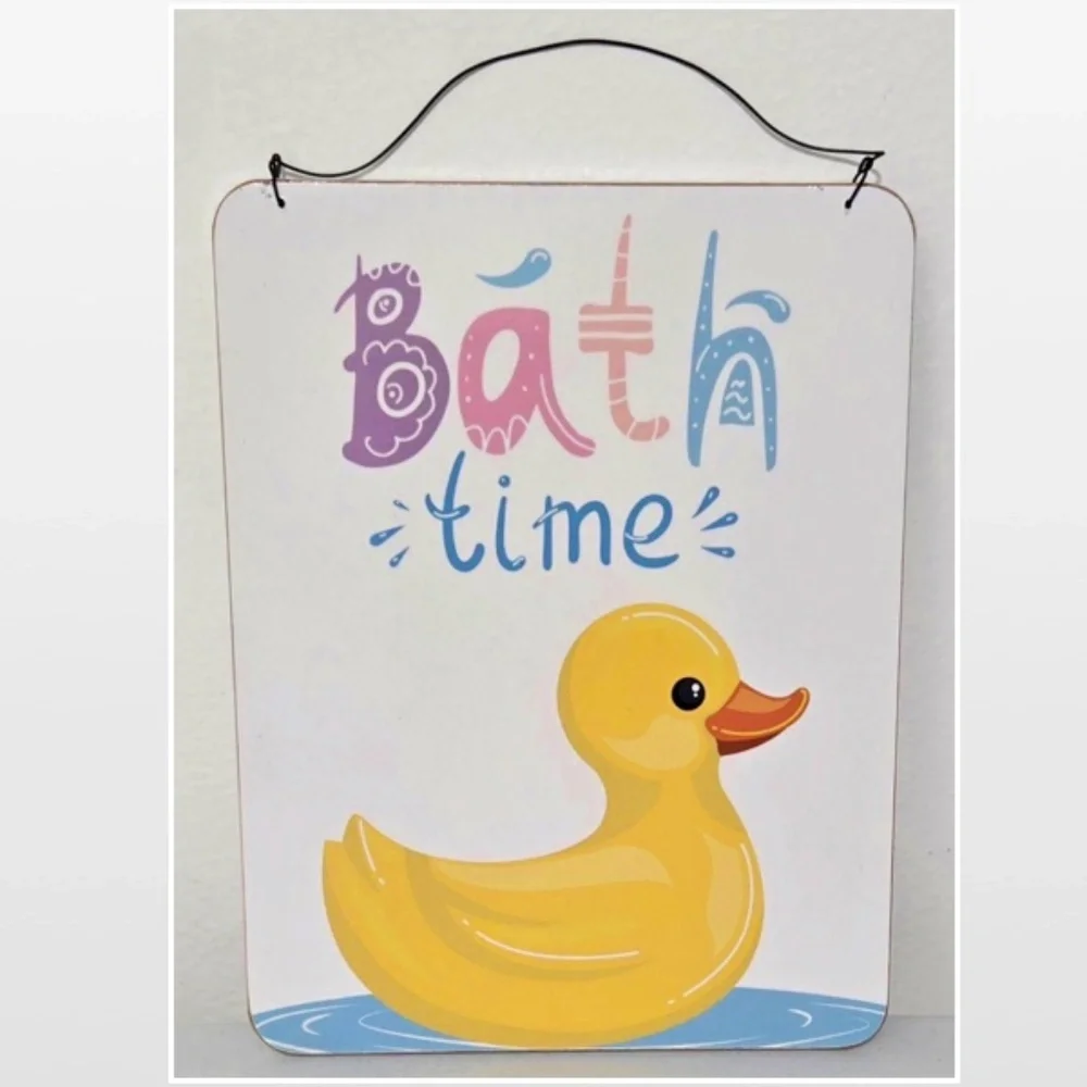 New Kathy Sign Home Bath Time Kids Unisex Yellow Rubber Duck Décor NWT